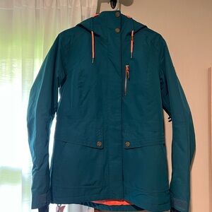 Roxy Deep Teal Snow Jacket with Bright Accents